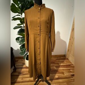 Chic Tan Long Sleeve Dress